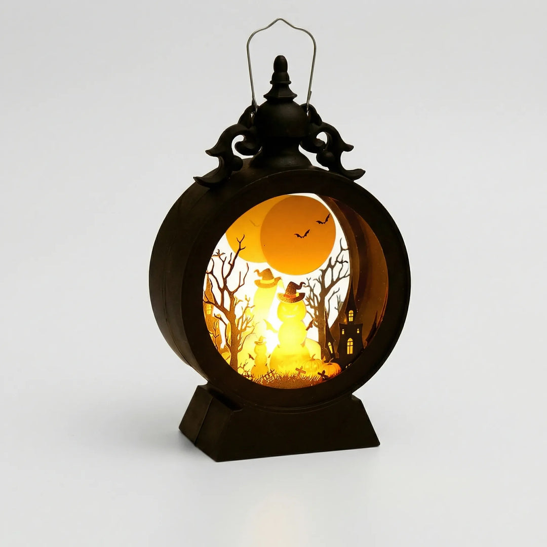 Gotische LED-Fensterlaterne von Halloween mit Silhouettenausschnitten