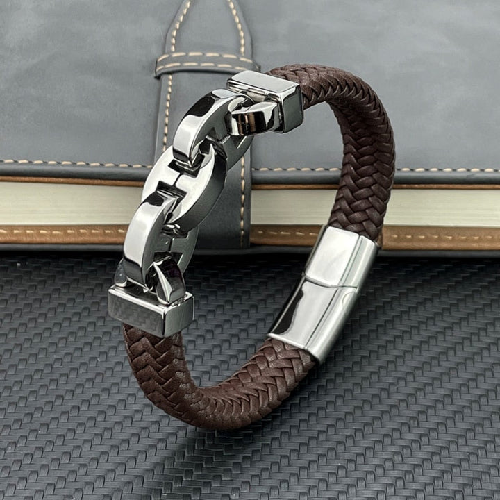 David | Stylish Vintage Leather Bracelet-The Yellow Prime