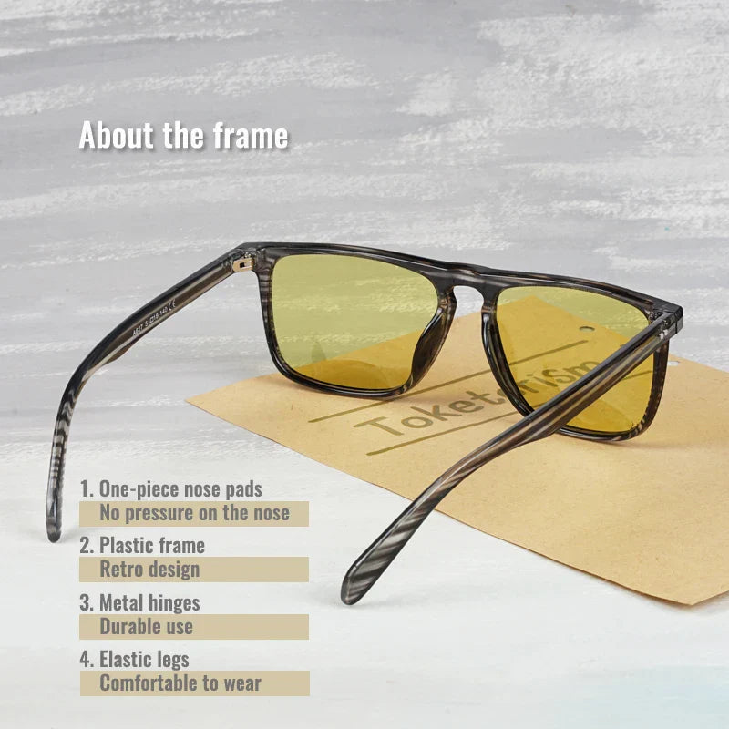 Photochromic Polarized Sunglasses for Day and Night Driving Comfort-The Yellow Prime