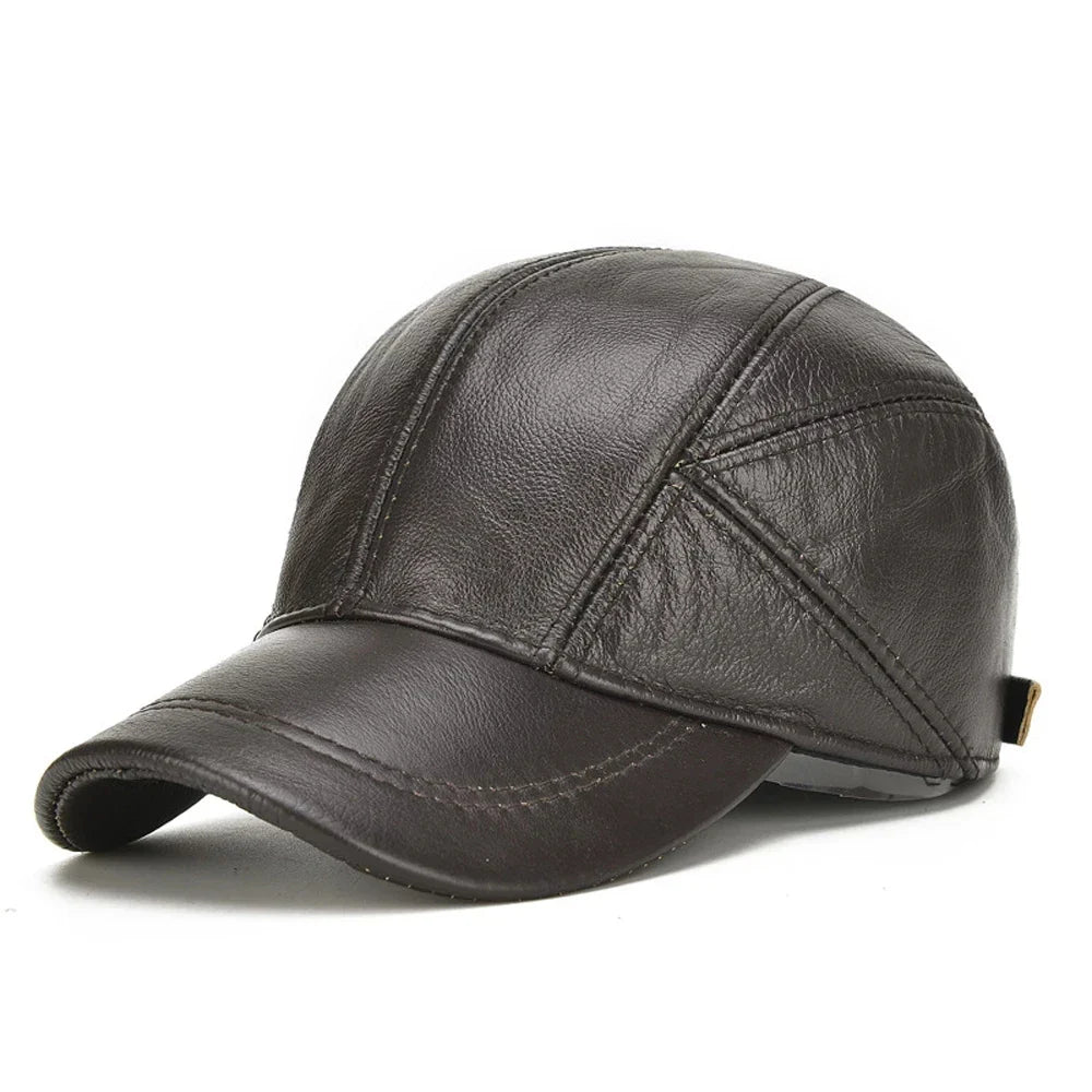 Men's Adjustable Vintage Genuine Leather Cap