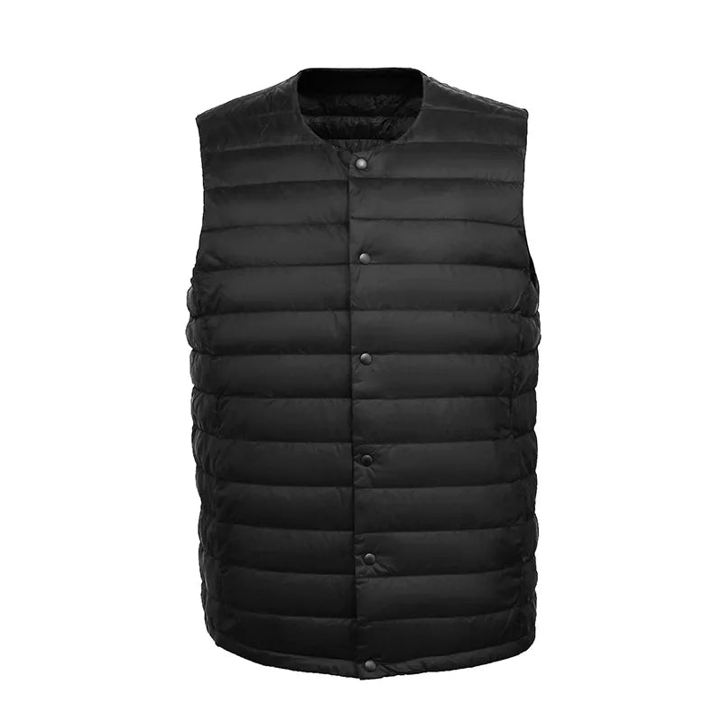 Leichte Daunenweste für Herren – kurz, aus gestepptem Nylon, zum Layering
