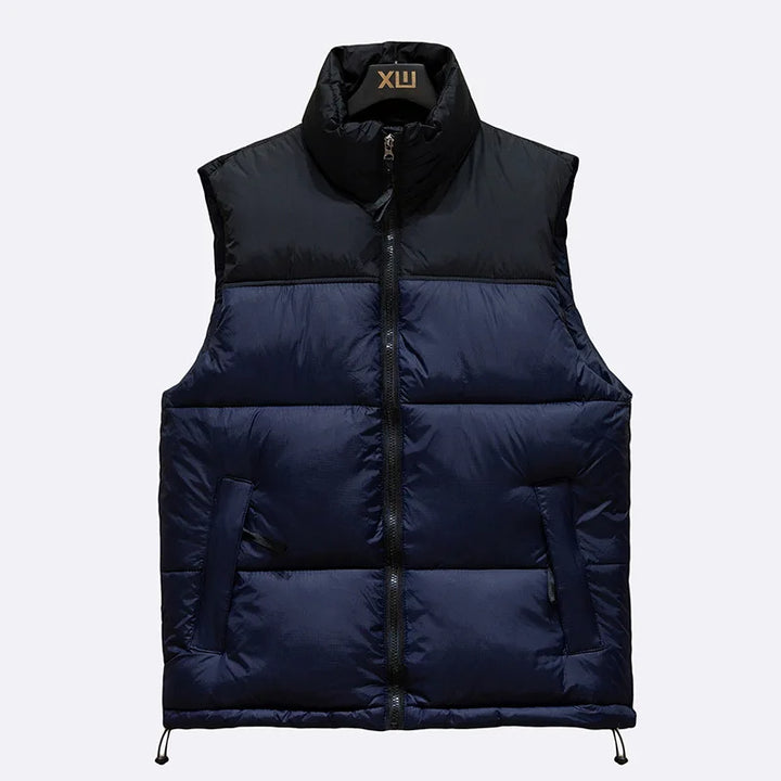Gilet sans manches chaud matelassé en duvet pour homme, idéal pour l’hiver