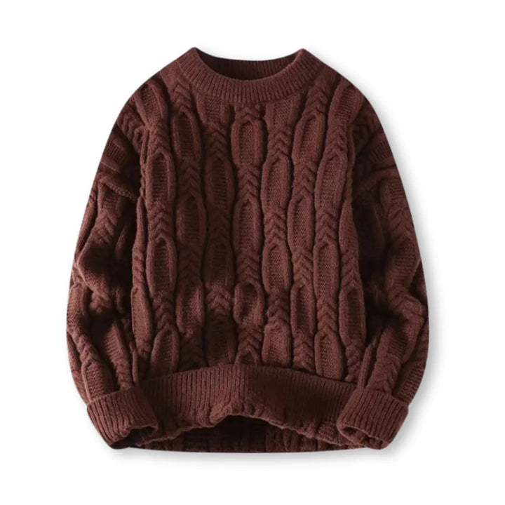 Men's Chunky Cable Knit Sweater for Winter Warmth