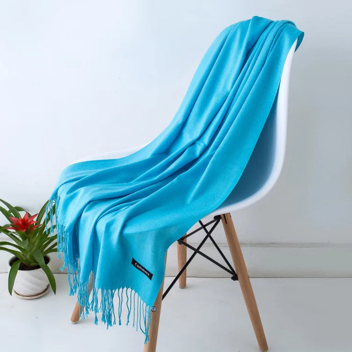 Women's Warm Cozy Cashmere Scarf with Long Fringe for Winter-The Yellow Prime