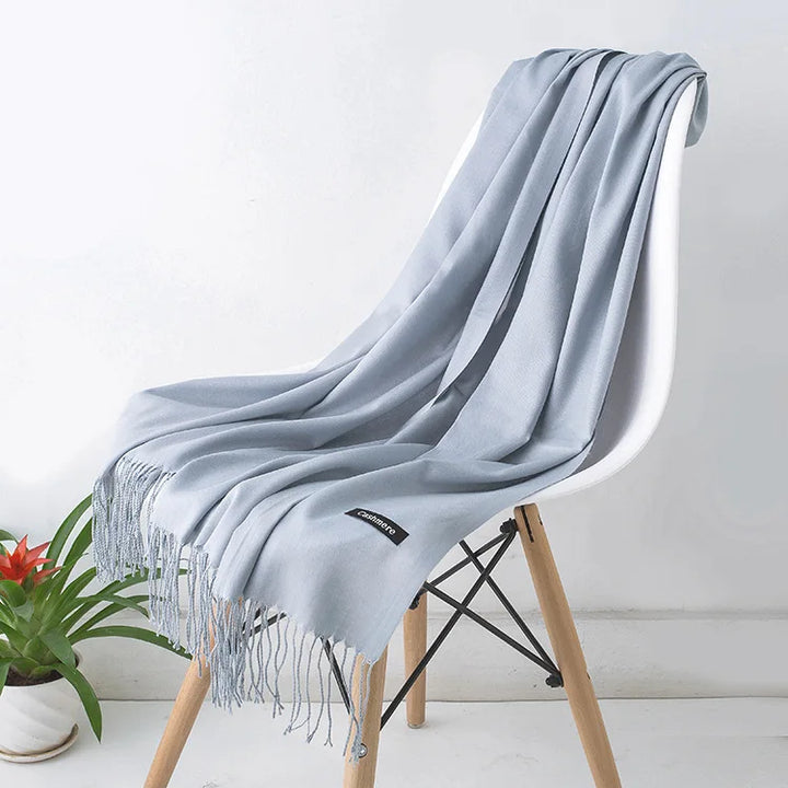 Women's Warm Cozy Cashmere Scarf with Long Fringe for Winter-The Yellow Prime