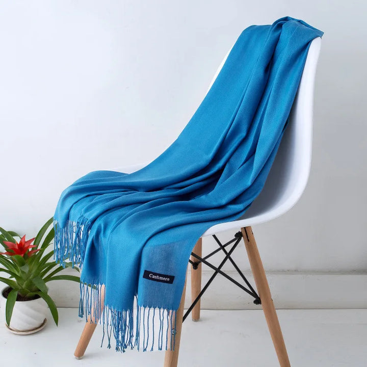 Women's Warm Cozy Cashmere Scarf with Long Fringe for Winter-The Yellow Prime