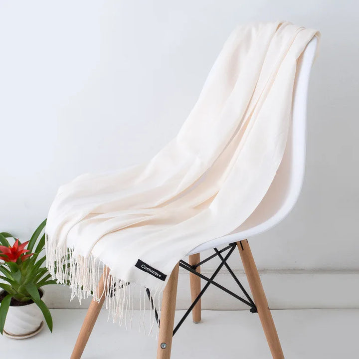 Women's Warm Cozy Cashmere Scarf with Long Fringe for Winter-The Yellow Prime