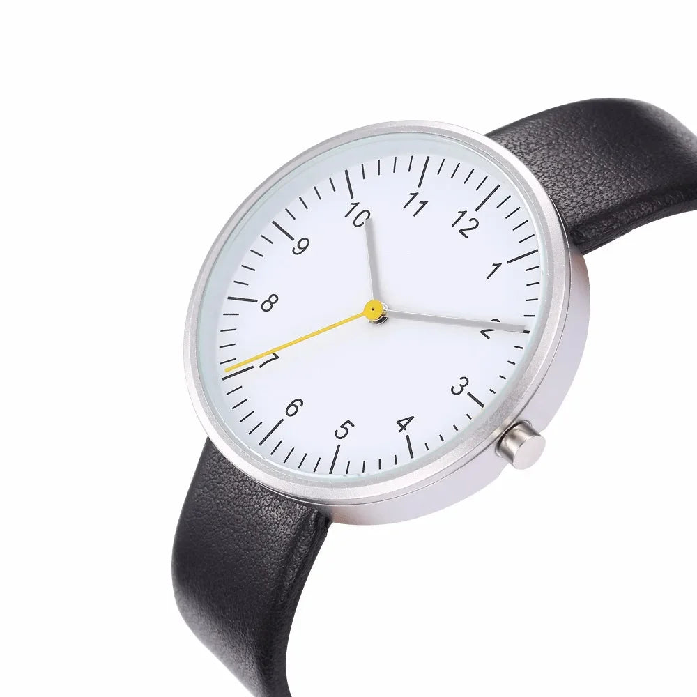 Men's Minimalist 40mm Quartz Watch with Yellow Second Hand-The Yellow Prime