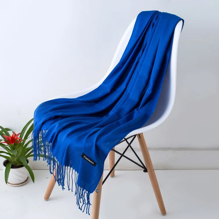 Women's Warm Cozy Cashmere Scarf with Long Fringe for Winter-The Yellow Prime