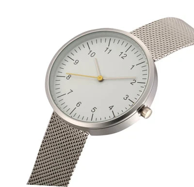Men's Minimalist 40mm Quartz Watch with Yellow Second Hand-The Yellow Prime