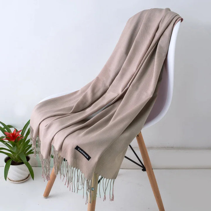 Women's Warm Cozy Cashmere Scarf with Long Fringe for Winter-The Yellow Prime