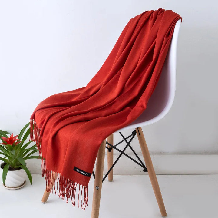 Women's Warm Cozy Cashmere Scarf with Long Fringe for Winter-The Yellow Prime