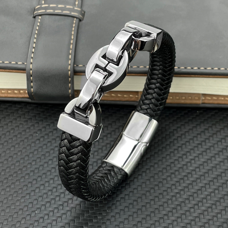 David | Stylish Vintage Leather Bracelet-The Yellow Prime