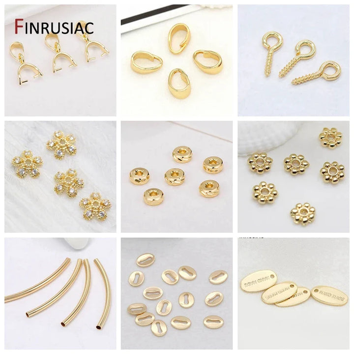 Women's 14K Gold Plated Brass Jewelry Ring Connectors - 10 Pieces-The Yellow Prime