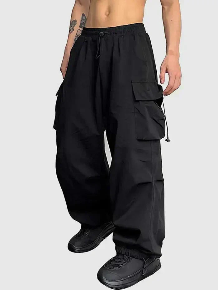 Harry | Men's Adjustable Toggle Wide Leg Cargo Trousers-The Yellow Prime