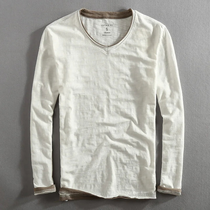 Men's Soft Cotton V Neck Sweater - Casual Classic Style