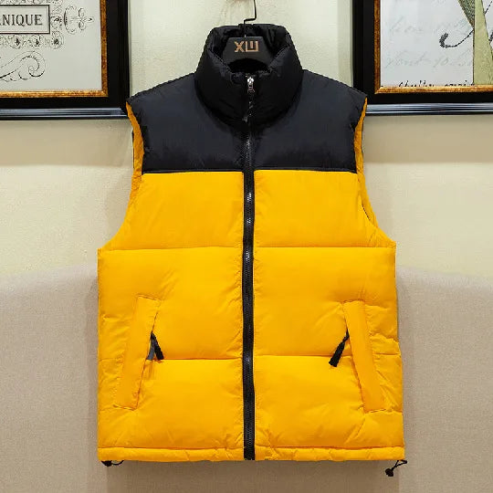Gilet sans manches chaud matelassé en duvet pour homme, idéal pour l’hiver