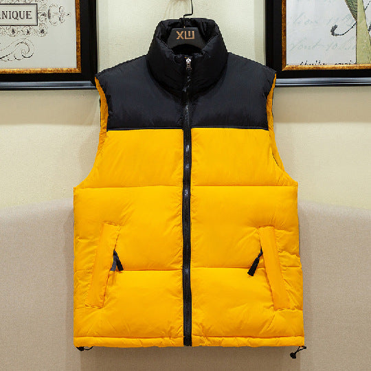 Gilet sans manches chaud matelassé en duvet pour homme, idéal pour l’hiver