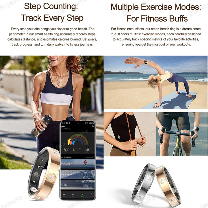 Health Tracker Smart Ring - IP68 Waterproof Sleep & Heart Rate Monitor-The Yellow Prime