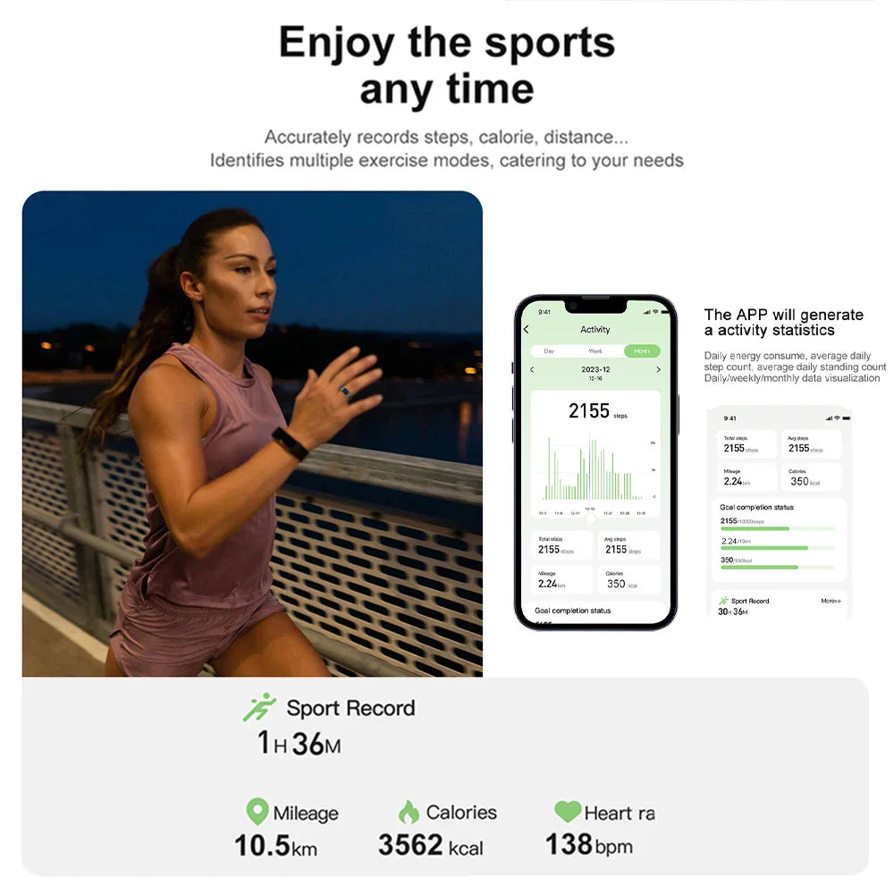 Health Tracker Smart Ring - Waterproof, Heart Rate, Sleep, SpO2, Multi-Sport-The Yellow Prime