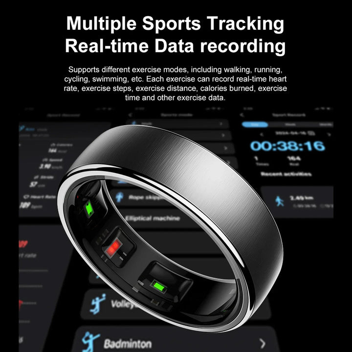 Health Tracker Smart Ring with Charging Dock for Heart Rate & Sleep-The Yellow Prime
