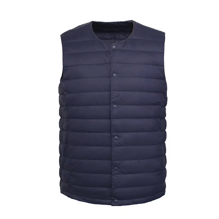 Leichte Daunenweste für Herren – kurz, aus gestepptem Nylon, zum Layering