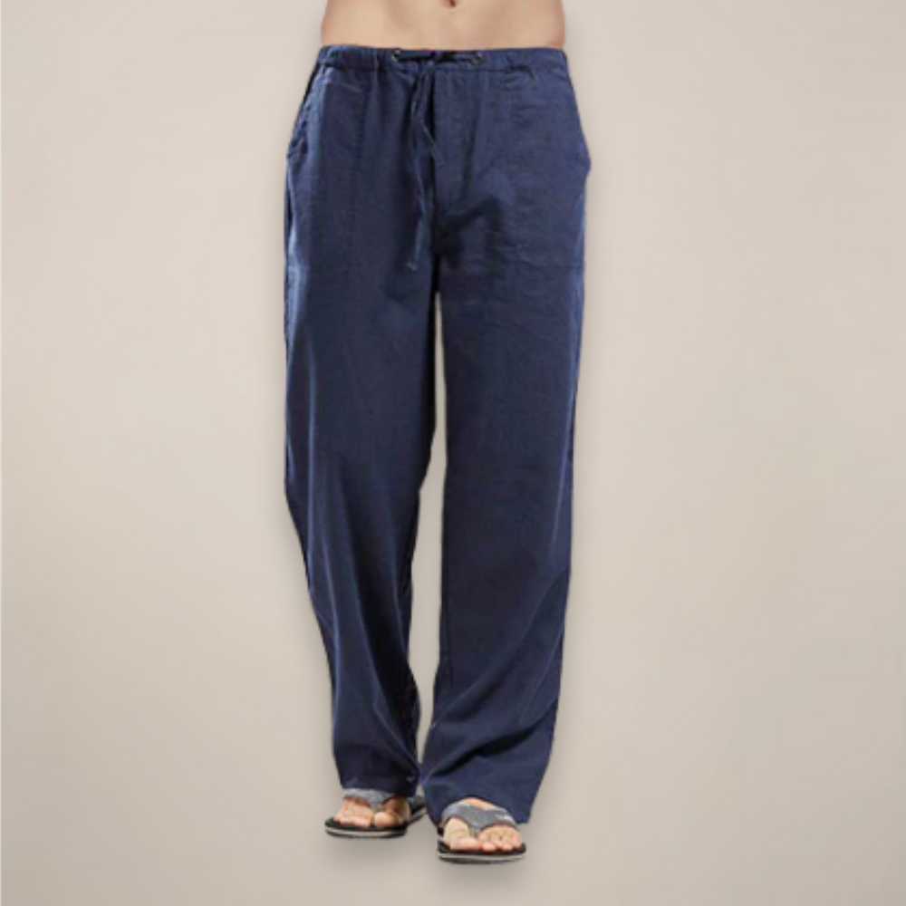 Henry | Men's Casual Loose Straight Leg Trousers-The Yellow Prime