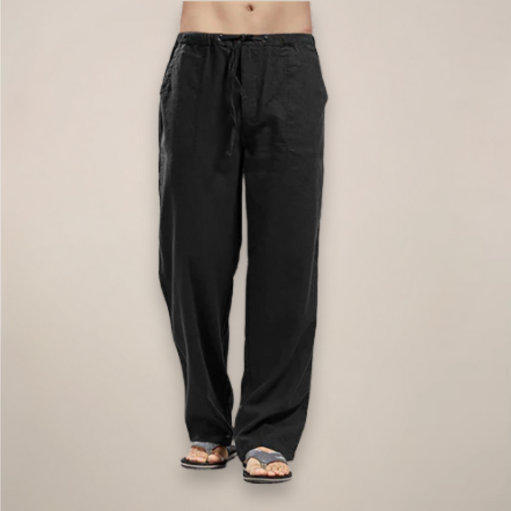 Henry | Men's Casual Loose Straight Leg Trousers-The Yellow Prime