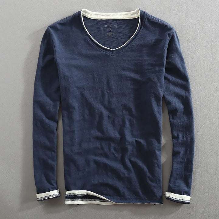 Men's Soft Cotton V Neck Sweater - Casual Classic Style