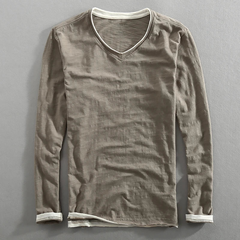 Men's Soft Cotton V Neck Sweater - Casual Classic Style