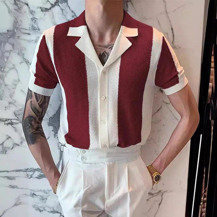 Hiske | Men's Fashionable and Versatile Summer Knit Shirt-The Yellow Prime