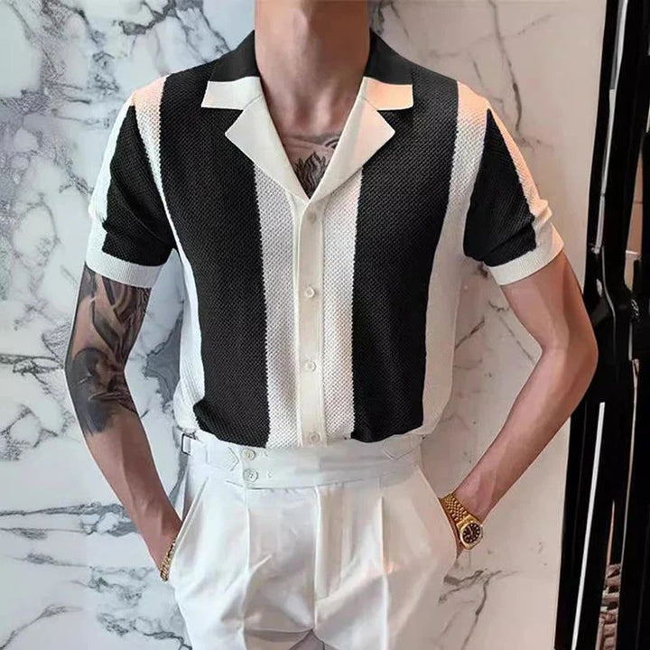 Hiske | Men's Fashionable and Versatile Summer Knit Shirt-The Yellow Prime