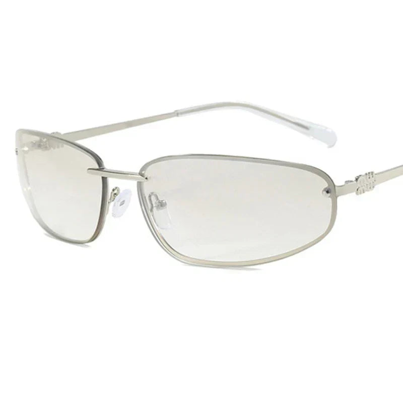 Women's Lightweight Frameless Oval Sunglasses for Outdoor Activities-The Yellow Prime
