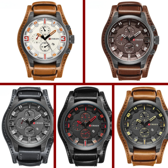 Men's classic chronograph watch – genuine leather for business use-The Yellow Prime