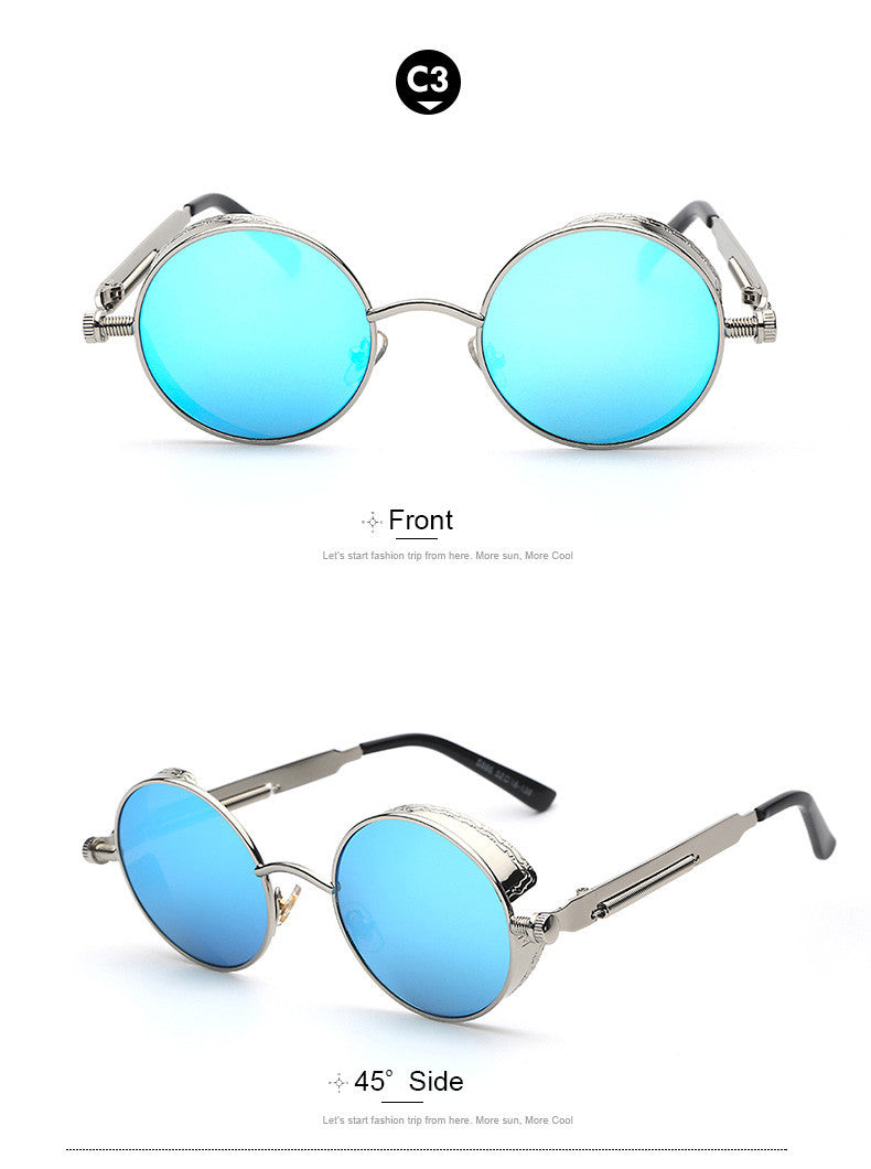 Stylish Men's Retro Round Sunglasses in Acetate for Any Occasion-The Yellow Prime