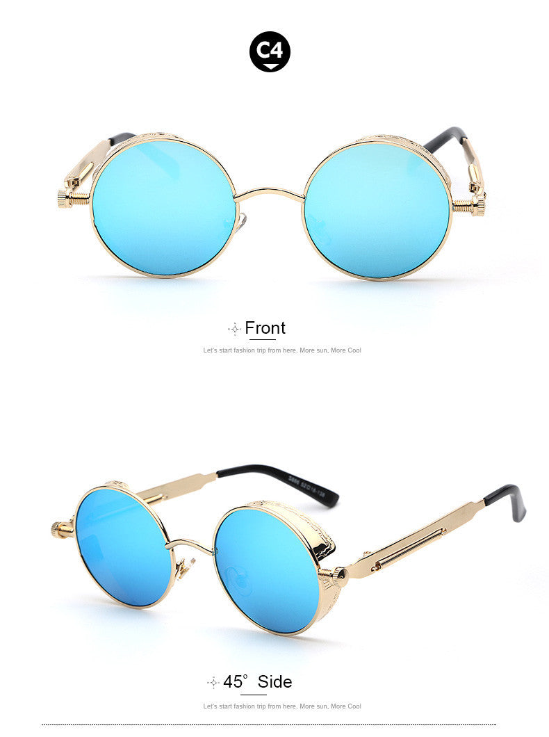 Stylish Men's Retro Round Sunglasses in Acetate for Any Occasion-The Yellow Prime