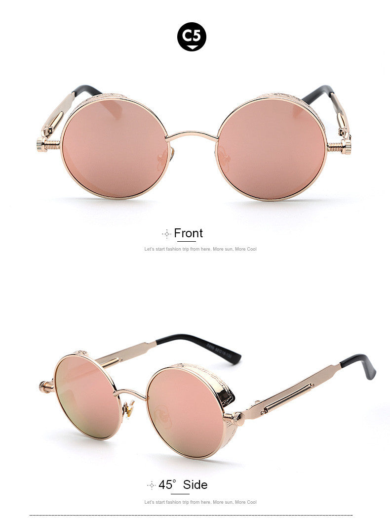 Stylish Men's Retro Round Sunglasses in Acetate for Any Occasion-The Yellow Prime