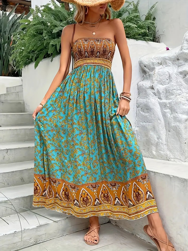 Hope | Women's Boho Floral Maxi Dress-The Yellow Prime