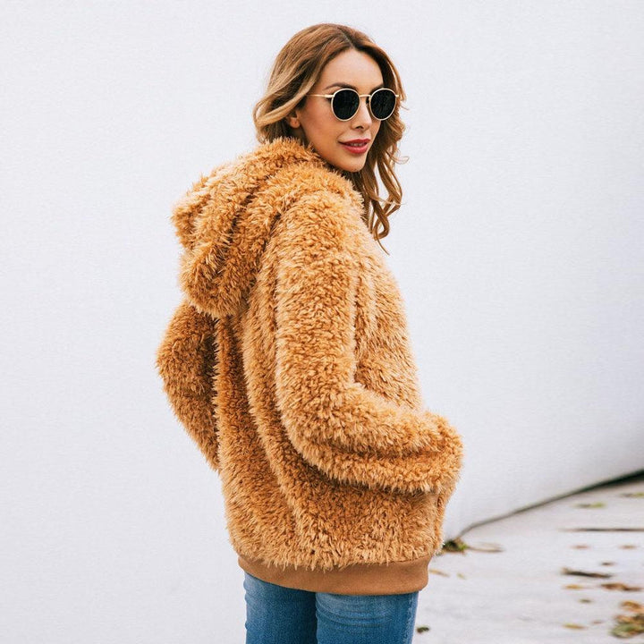 Sudadera con capucha de forro polar para mujer, con capucha y bolsillo tipo canguro