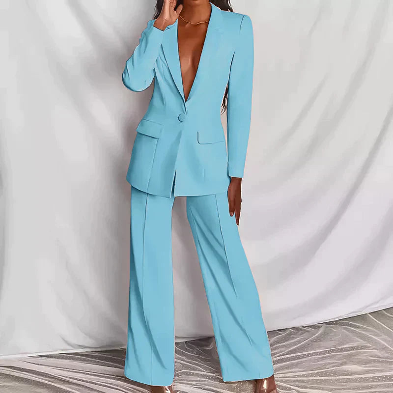 Women's Stylish Blazer and Pants Set for Chic Outfits-The Yellow Prime