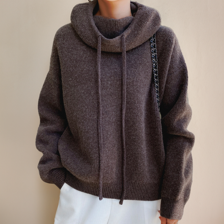 Women's Soft Knit Hoodie with Oversized Fit and Drawstring