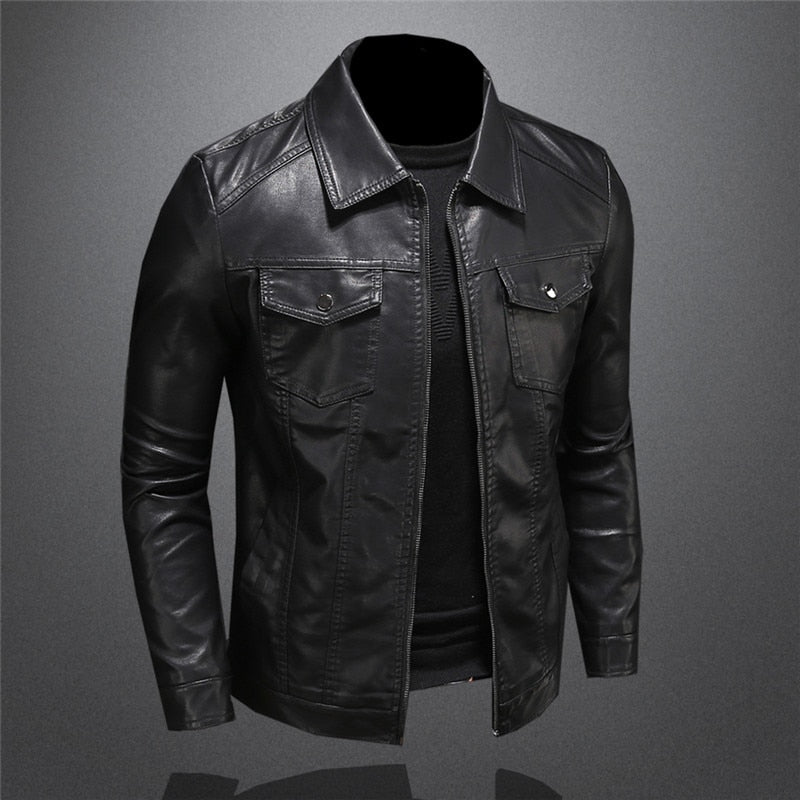 Men's Spring-Ready Leather Jacket for Stylish Comfort