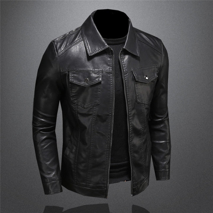 Men's Spring-Ready Leather Jacket for Stylish Comfort
