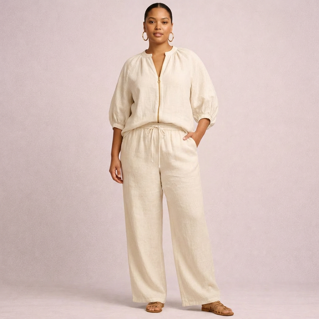 Conjunto Casual com Fecho de Correr para Mulher – Essencial para o Guarda-Roupa do Dia a Dia