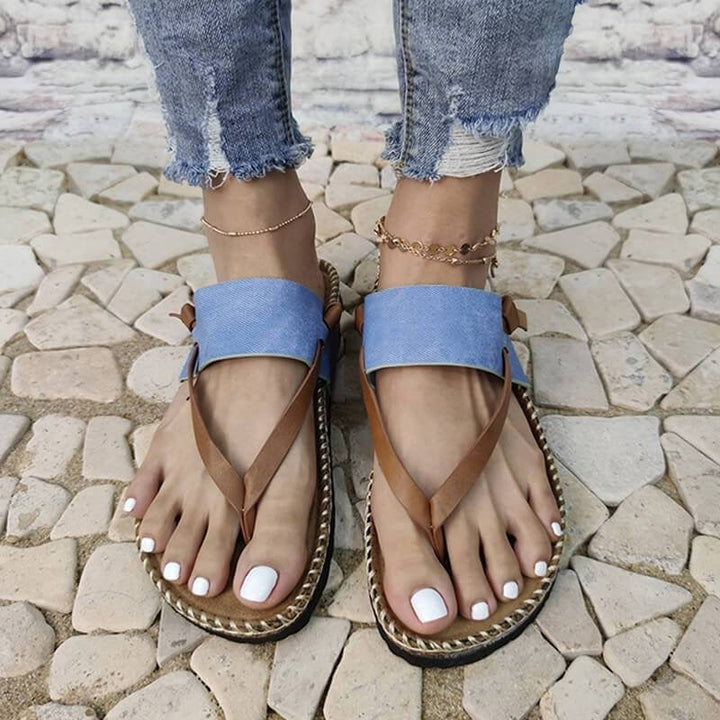 Isa | Women's Elegant and Comfortable Blue Flip-Flops-The Yellow Prime