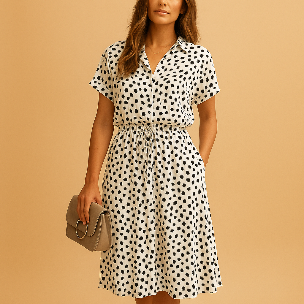 Isabelle | Women's Elegant A-Line Midi Dress-The Yellow Prime