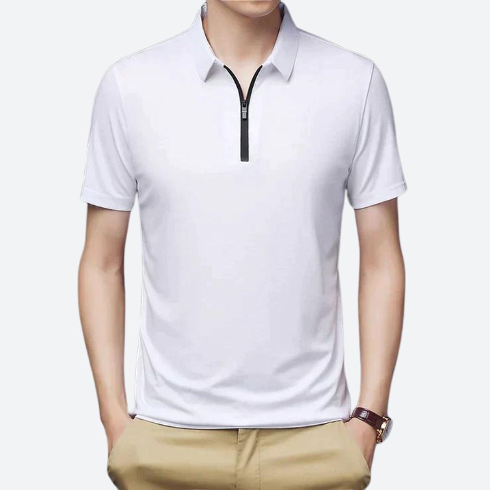 Justin | Men's Stylish Silk Polo Shirt-The Yellow Prime