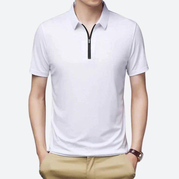 Justin | Men's Stylish Silk Polo Shirt-The Yellow Prime