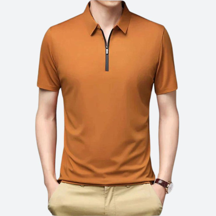 Justin | Men's Stylish Silk Polo Shirt-The Yellow Prime