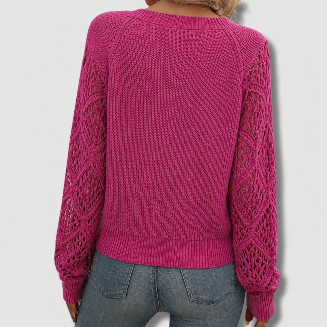 Women's Elegant and Comfortable V-Neck Knit Sweater